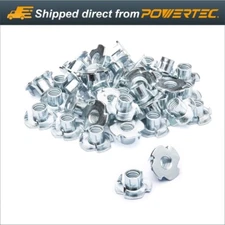 POWERTEC QTN1106 - 4 T 50 Pack | Pronged Tee Nut Inch-16 & 1/2-Inch