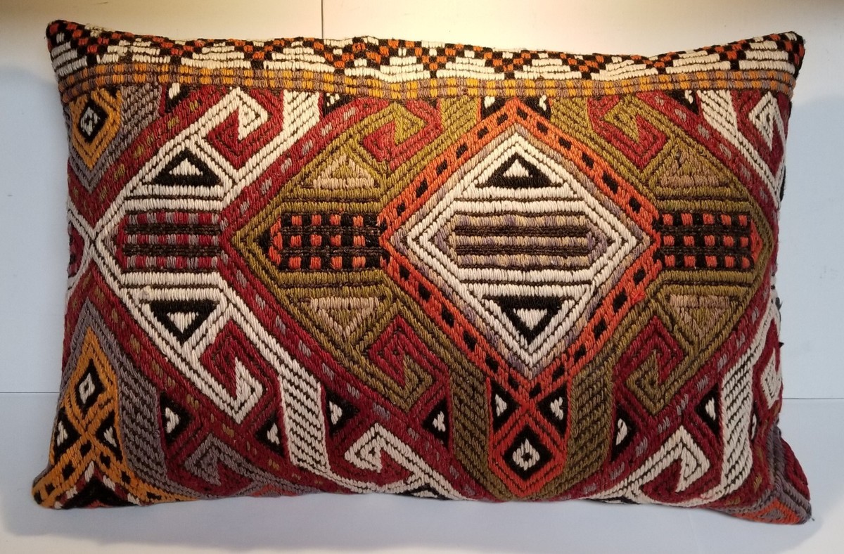 VINTAGE KILIM RUG THROW PILLOW REMOVABLE COVER VERY GOOD CONDITION 23