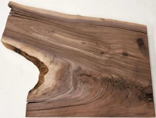22.5" VERY UNIQUE Walnut Crotch, Live-edge Slab Lumber Kiln-dried Wood