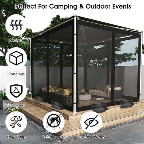 Gazebo Universal Replacement Mosquito Netting Outdoor Mesh Netting Screen 3 Size - Picture 4 of 28