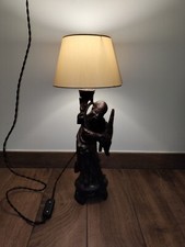 Shou Xing Lampada Da Tavolo Dio Della Longevità Palissandro Intagliato Vintage