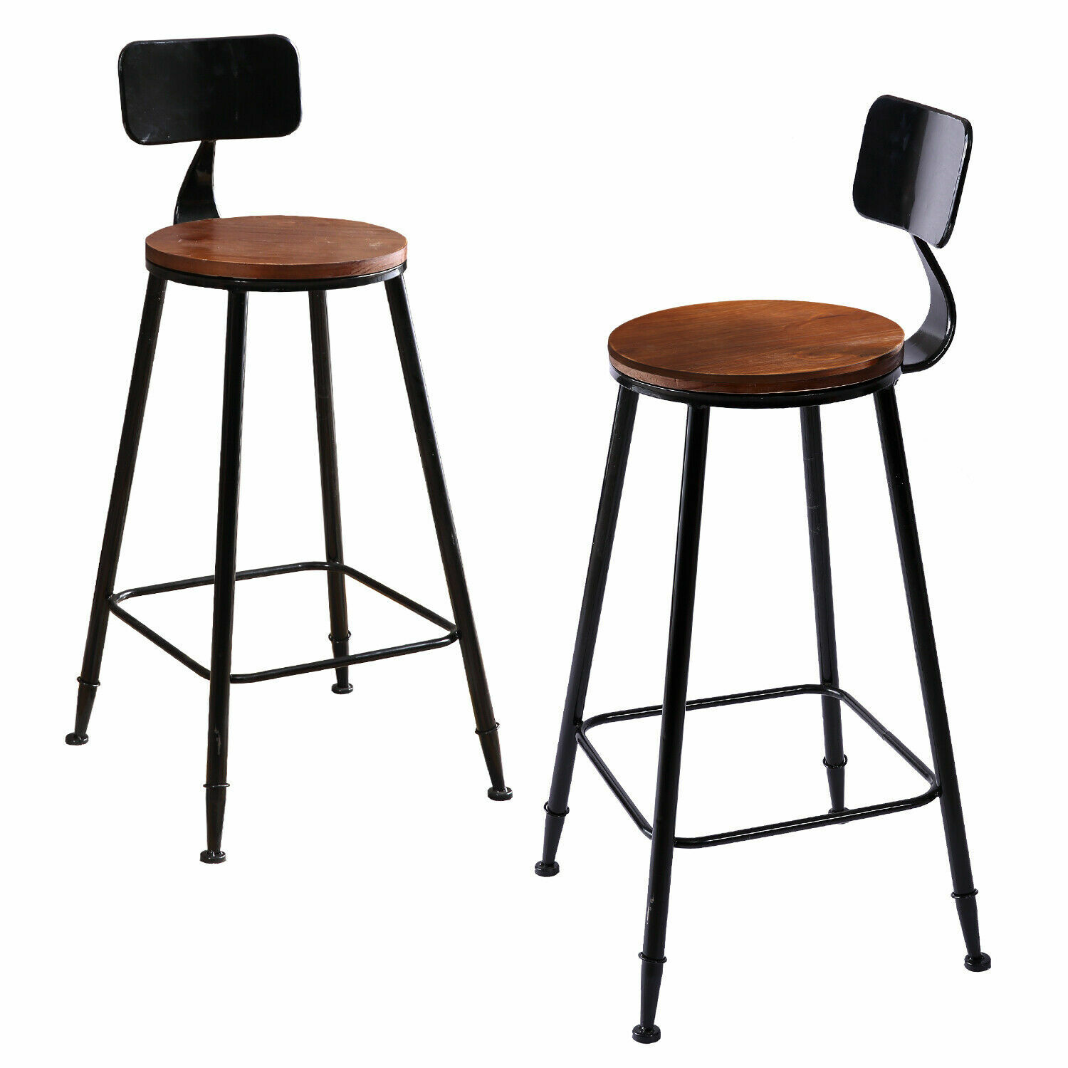 2x Metal Bar Stool With High Back Kitchen Counter Chair Rustic Vintage Industry For Sale Online Ebay