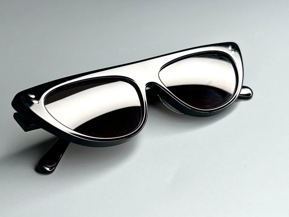 Nuevas gafas de sol Stella McCartney negras ojo de gato SC0203S 55-140 auténticas Foto 3 de 4