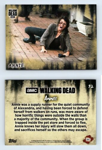 Annie #92 The Walking Dead Hunters & The Hunted 2018 Topps Trading Card - Foto 1 di 1