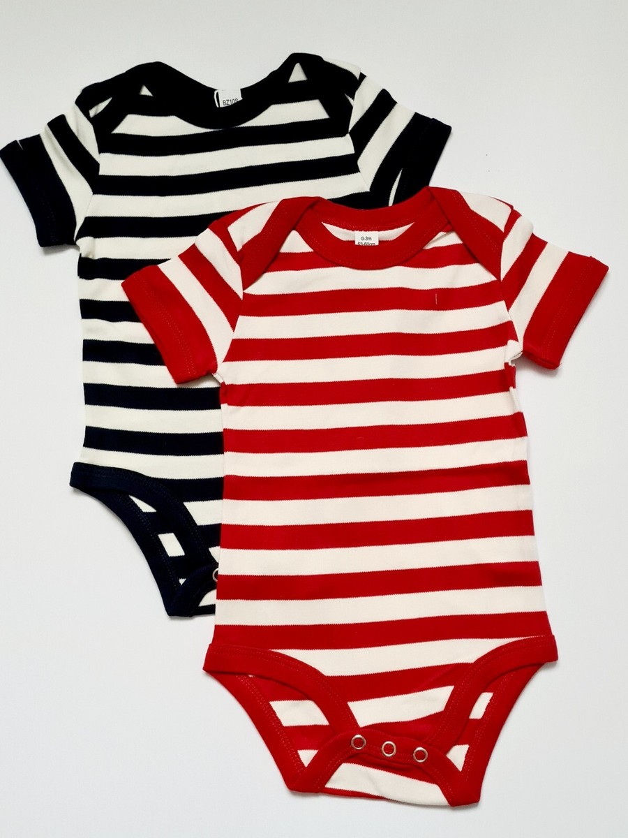 Pack Baby Unisex Striped Bodysuit Short Sleeve Organic Cotton