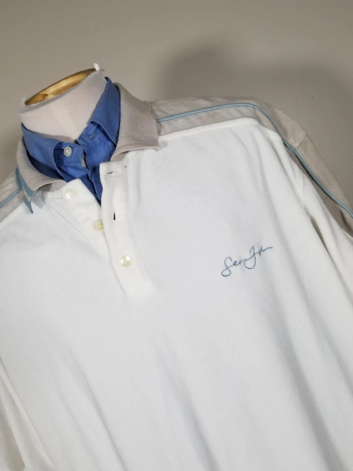 Chaqueta de terciopelo blanco roto Sean John años 90 pantalones XXL 2 piezas traje de calentamiento de rap 2X Foto 3 de 4