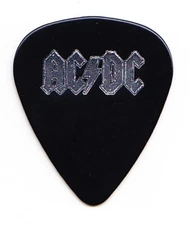 AC/DC Malcolm Young Black/Silver Foil Single-Sided Guitar Pick - 1990s