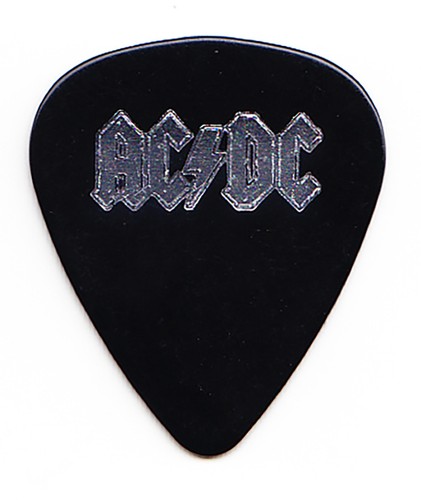 AC/DC Malcolm Young Black/Silver Foil Single-Sided Guitar Pick - 1990s - Afbeelding 1 van 1