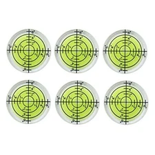 6Pcs Circular Bubble Level Bullseye Degree Marked Surface Round Spirit Levels Me