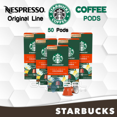 Starbucks by Nespresso Coffee 50 Pods Capsules Original Line COLOMBIA Nutty