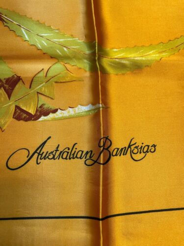 Australian 26"x26" Satin Acetate Souvenir Scarf "Australian Banksias" - Picture 2 of 7