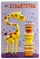 Giraffe Geburtstagskarte 3D Karte 6 Geburtstag GrußKarte Kinder GlüCkwunschkarte