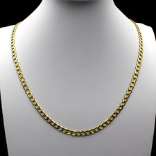 Real 10K Yellow Gold 2.5MM Cuban Curb Link Chain Pendant Necklace 14"- 30"