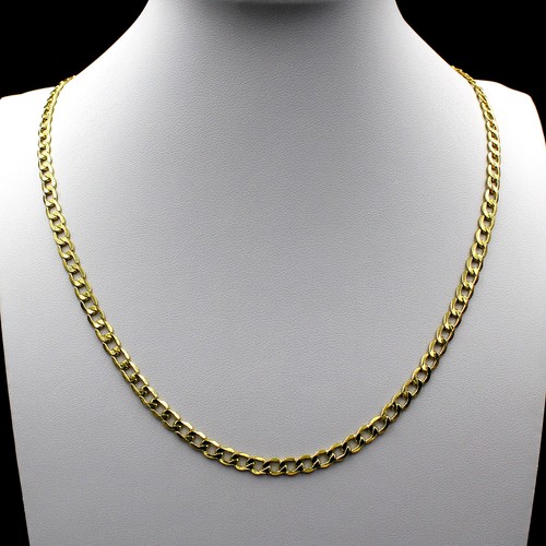 Real 10K Yellow Gold 2.5MM Cuban Curb Link Chain Pendant Necklace 14"- 30" - Picture 1 of 8