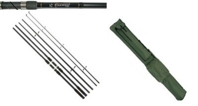 Brand New OAKWOOD 12ft 2.75lb 3PC Carp Fishing Rod x 2 with Holdall/Bag ...