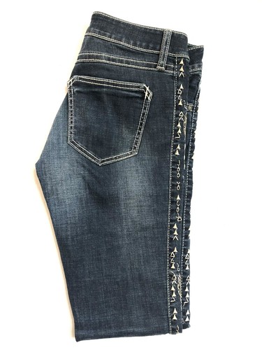 47 Rock by Wrangler WHS89CL Women's Denim Jeans Size W27 X L33 Ultra Low Rise - Picture 2 of 8