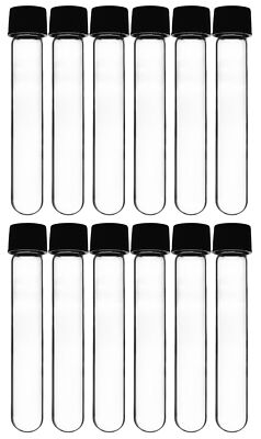 Eisco Labs 30ml Test Tubes with Bakelite Screw Cap, 3.9''x1'' - 12 Pack