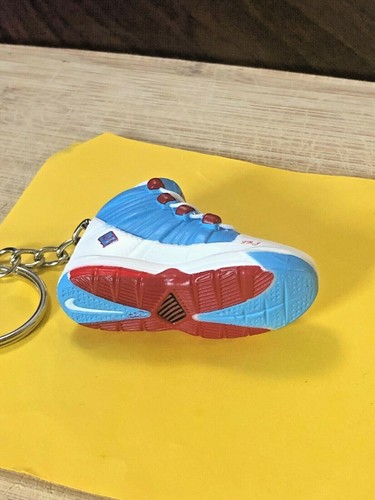 New Mini 3D~ AIR ZOOM LEB III QS~ sneaker shoe keychain. BL/ WHITE /RED - Picture 5 of 6