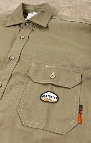 Rasco Cat2 FR Shirt Mens Large Khaki/Tan Flame Resistant Long Sleeves-NWOT - Picture 5 of 9