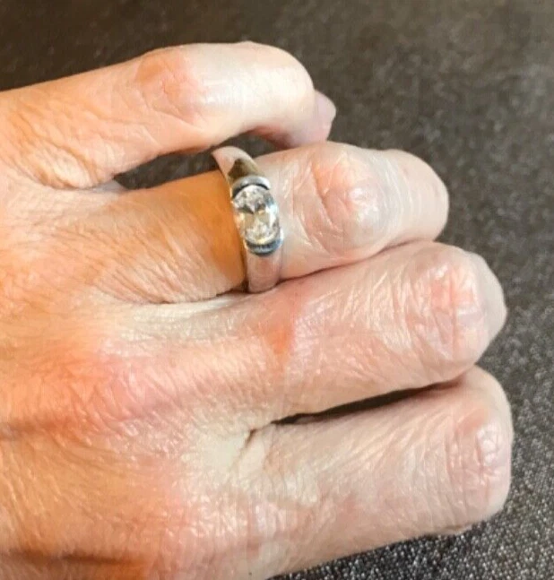Diamonique Ring mit grösserem Stein rhodiniertes Silber Ringgröße 17 von QVC#7