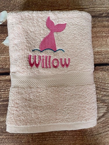 Embroidered Personalised Swimming, beach or Sports Towel. Ideal gift - Mermaid - Picture 12 of 21