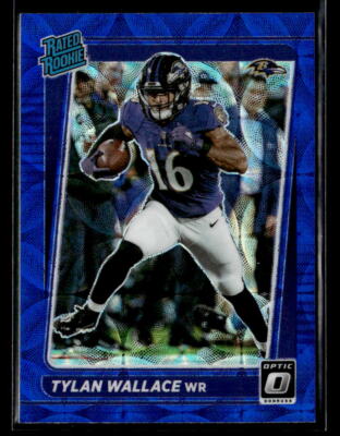 Tylan Wallace 2021 Donruss Optic #226 Blue Scope Baltimore Ravens