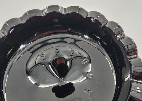 Vtg Black Pressed Glass Hobnail 6" Cake Stand Pedestal Dessert Cupcake Display - Picture 8 of 8