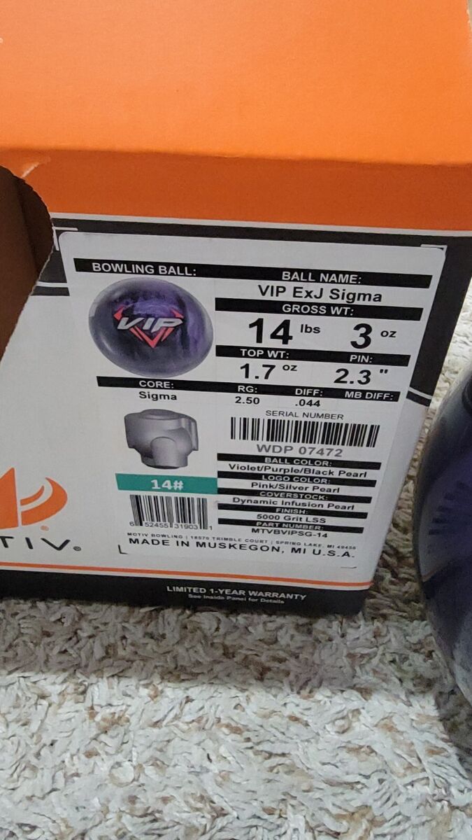 Motiv VIP ExJ Sigma Limited Edition Bowling Ball | 14 Pounds Motiv VIP ExJ Sigma Limited Edition Bowling Ball | 14 Pounds