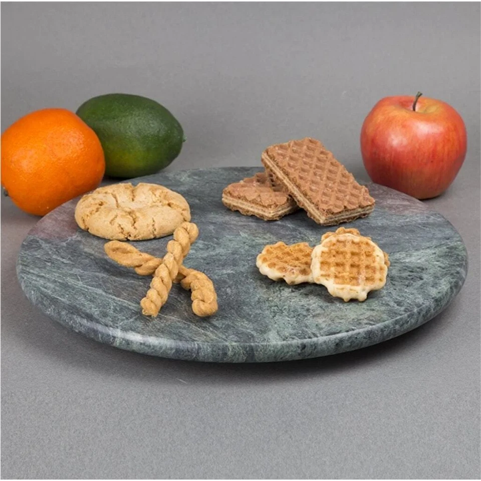 Creative Home Natural Marble Round Trivet Cheese Board Dessert Serving Plate 8"  - Image 4 of 4