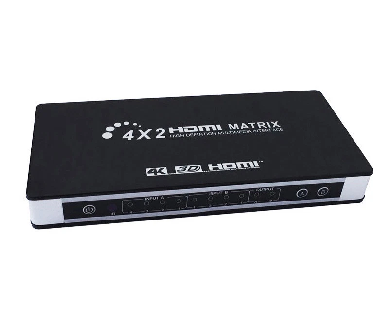 4x2 HDMI Matrix Switch Splitter Selector 4K 3D 1080P 4 in 2 out Video Converter - Image 2 of 4
