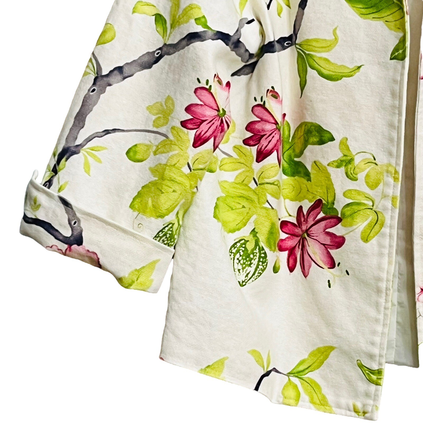 Giacca blazer floreale misto fodera pony dipinto unico USA taglia M