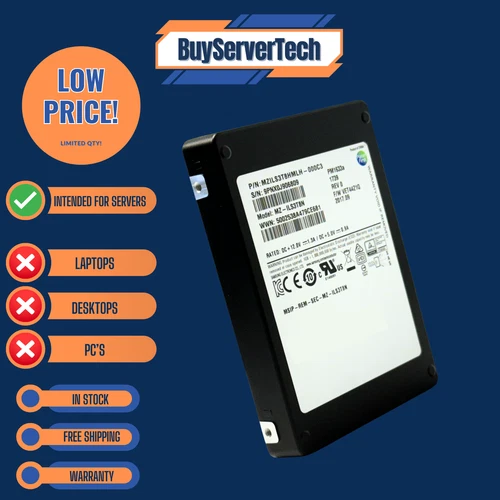 Samsung PM1633a MZ-ILS3T8N 3.84TB 12Gb/s SAS 2.5" SSD | Enterprise -1YR Warranty