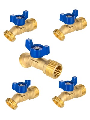5 PCS EFIELD 1/4 Turn Spigot ,Outdoor Brass Valve 3/4'' Male NPT Inlet x3/4'' MHT
