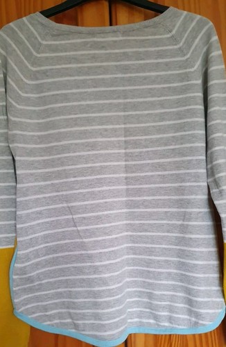 White Stuff Size 10 Multicoloured Stripe Heart Jumper 56% Merino Wool - Picture 8 of 12