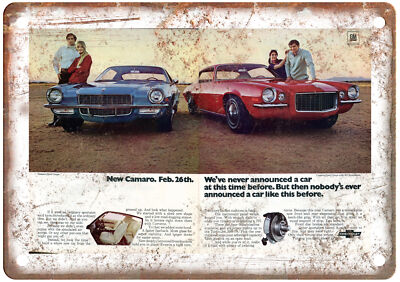 Metal Sign - 1970 Chevrolet Camaro Sport Coupe Retro Look Reproduction A10504