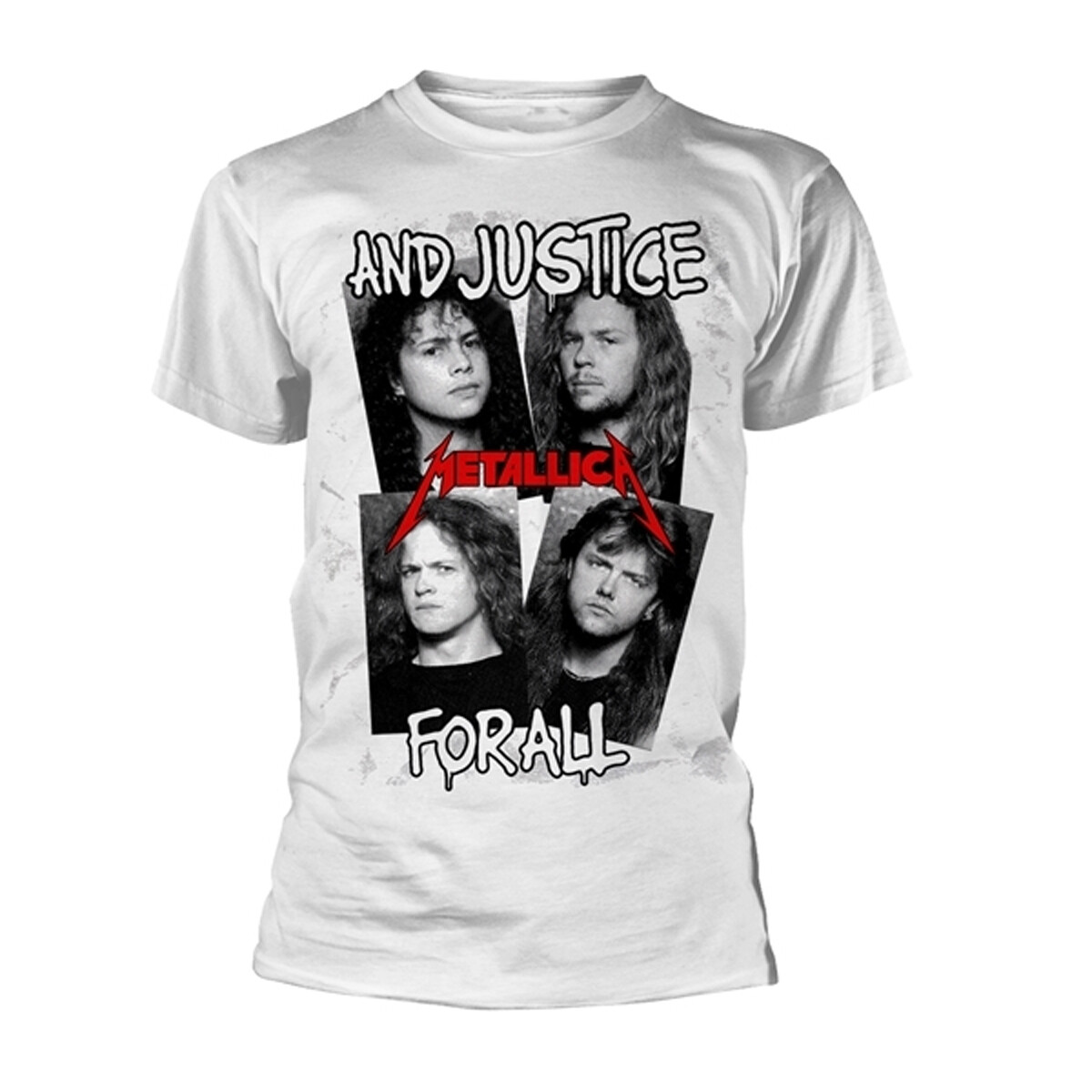 Metallica Faces First Four Albums White T-Shirt NEW OFFICIAL | eBay