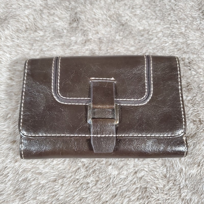 Nine West Wallet Brown Zip Around Wristlet Clutch Logo Double Zip Women'sNine We