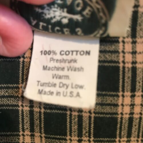 Alice's Cottage Prim 8"x 8" Pillow Green Check Cotton Square Stamped Basket Farm - Picture 9 of 12