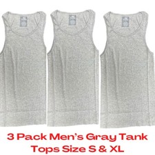 3 Pack Men's Black Tank Top A Shirt Undershirt 75 Cotton Wife Beater
