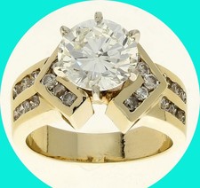 GIA Certified 2.68CT Natural Diamond Engagement Ring Round Brilliant 14KWG Sz6.5