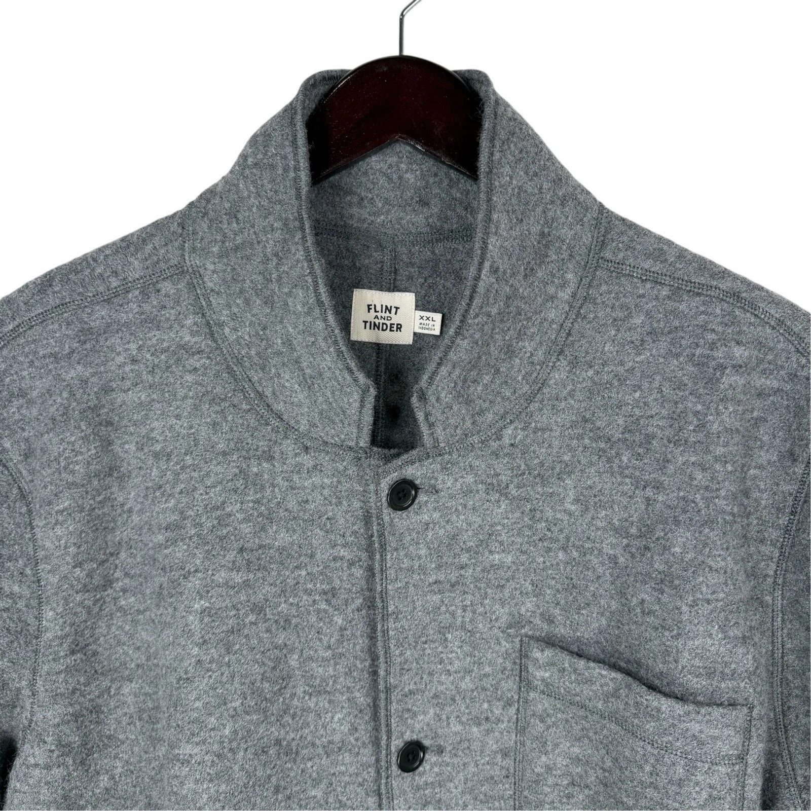 Huckberry Flint and Tinder Boiled Wool Chore Blazer XXL Unstructured Grey Jacket - product detail image 5