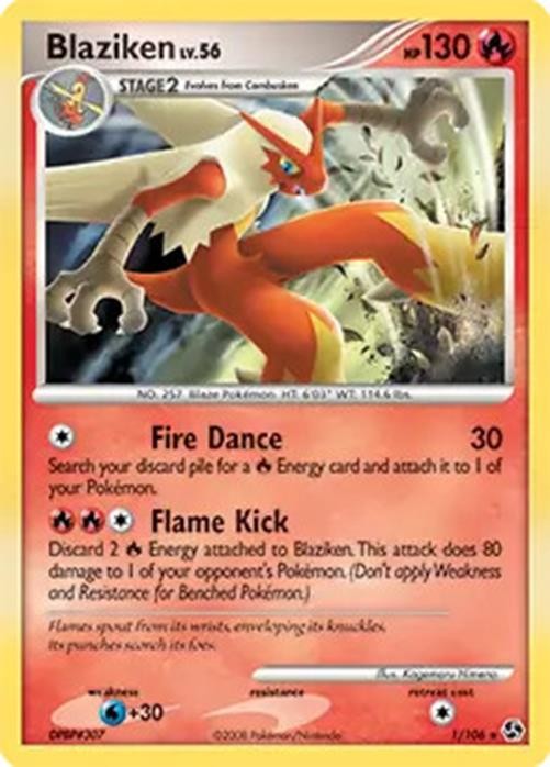 Blaziken - 1/106 - Pokemon Great Encounters Holo Card NM
