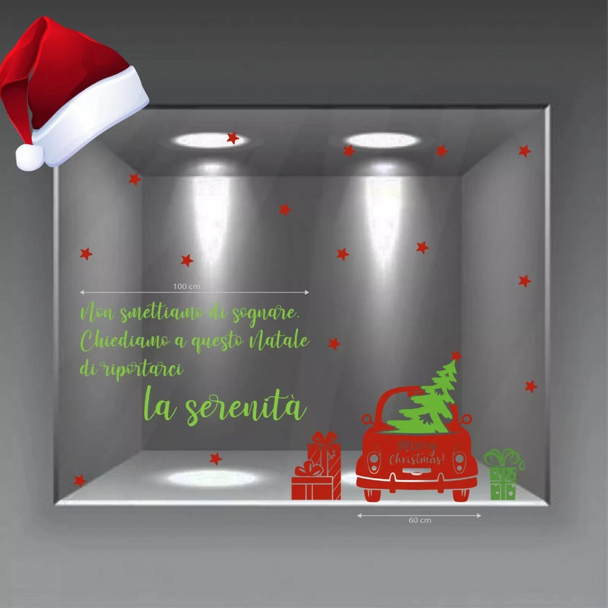 Vetrofanie Natalizie Elettrostatiche Rimovibili - 2 Fogli 35x50 Cm Con Albero, Babbo Natale, Fiocchi Di Neve - 19 Pezzi