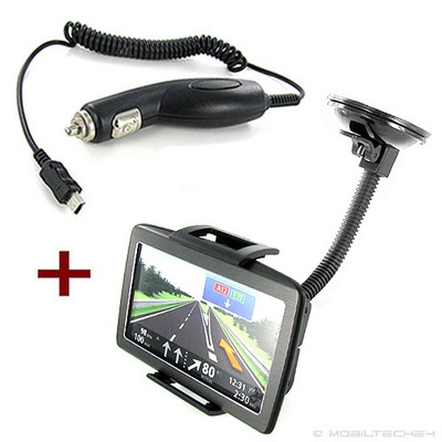 KFZ NAVI HALTERUNG + LADEKABEL passt für Navigon 40 Easy PLus 43 Premium Live 42