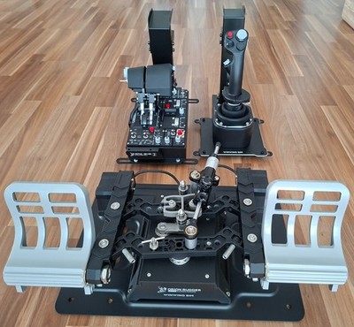 WinWing Orion 2 HOTAS MAX & Orion Metal Flight Rudder Pedals (With Damper) & FCU