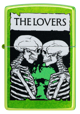 Zippo Windproof Lighter, The Lovers Tarot Card, 2 Skeletons, 47169