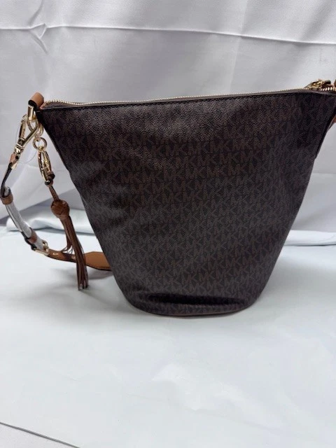 Michael Kors Brooke MD Zip 水饺包 - 棕色/橡子 * 全新 — 第 4/4 张图片