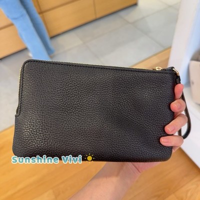 NWT Coach Double Zip Wallet Wristlet In Signature Canvas CX161