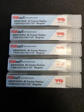 Yg-1 YGBASIX 1/2" CARBIDE 4 Flute .030 Corner Radius END MILL X-Coated NEW Qty 5