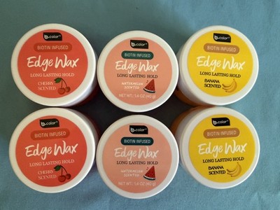 b color Edge Wax Biotin Infused 6 Pack Different Scents Flake Free
